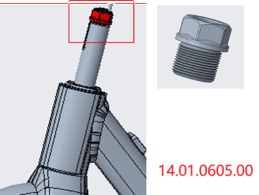 Front fork hollow bolt