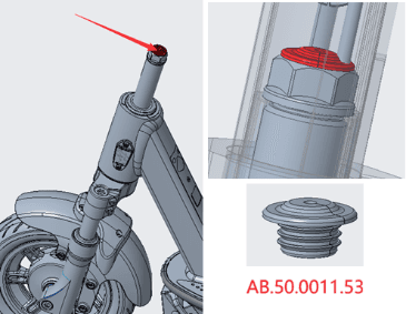 Front fork tube rubber plug