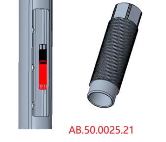 Primary end of brake cable connector, pièce AB.50.0025.21